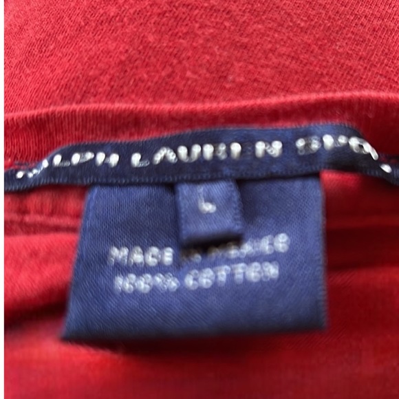 Ralph Lauren Red Long Sleeve Logo T-shirt - Picture 5 of 5